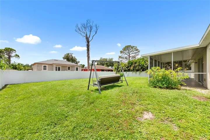 Fenced backyard