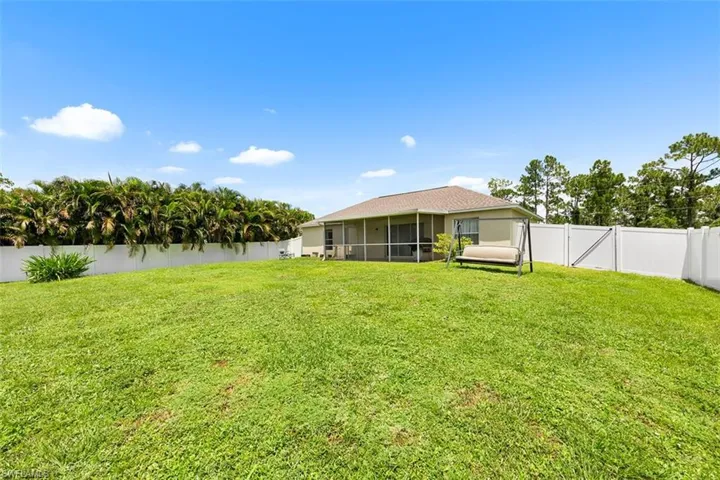 Fenced backyard
