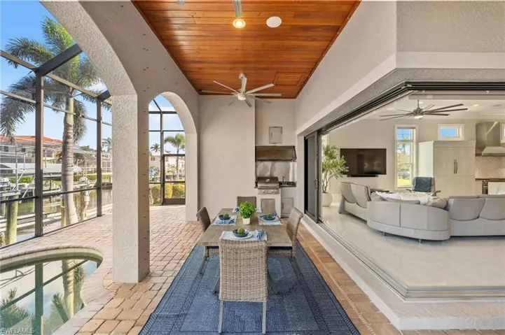 Outdoor kitchen just steps from the family room...