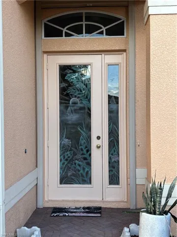 Doorway with etched glass