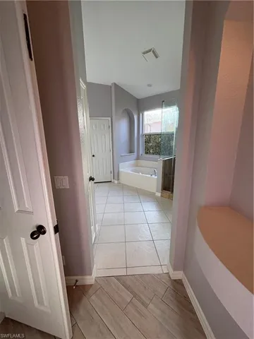 Bathroom with a garden tub