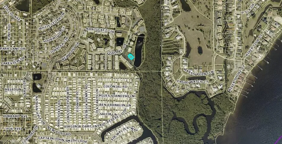 Aerial showing proximity to River