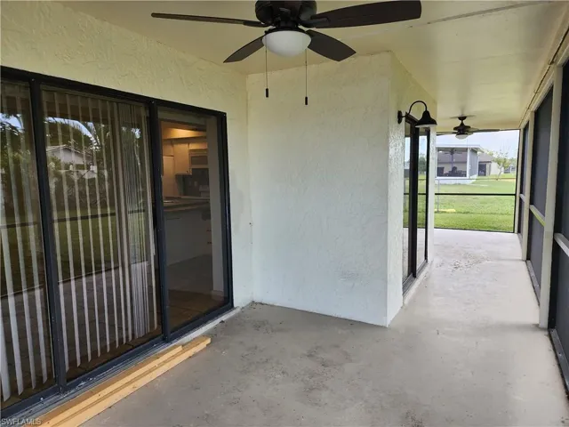View of patio / terrace with ceiling fan