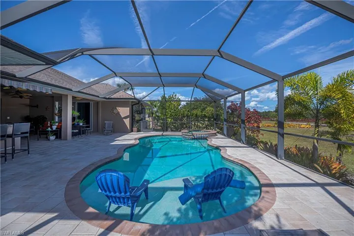 Fully Screened Pool with sun shelf