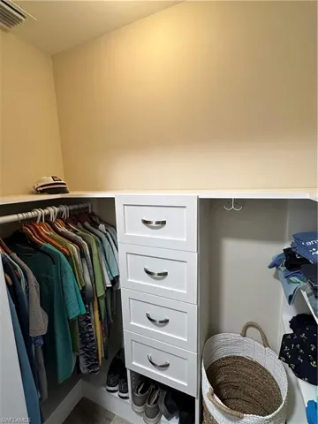 View of walk in closet