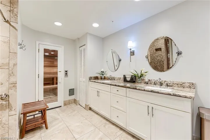 Gym bath close by has showers and sauna