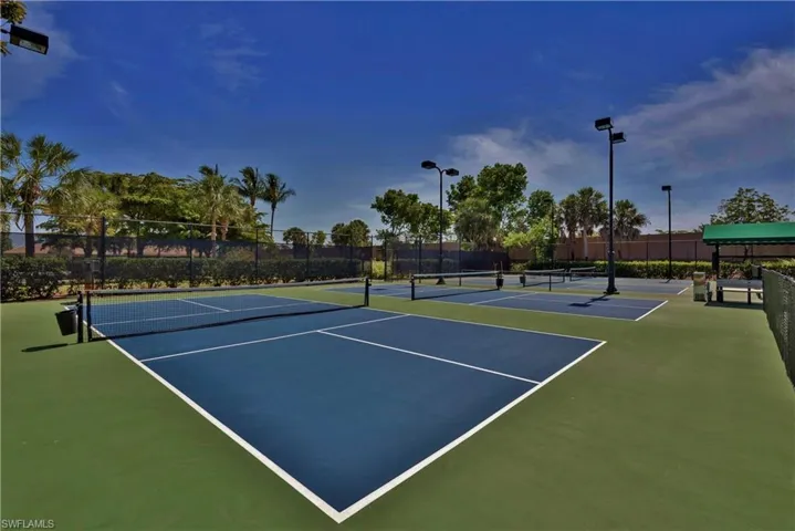 View of pickleball court featuring community basketball court
