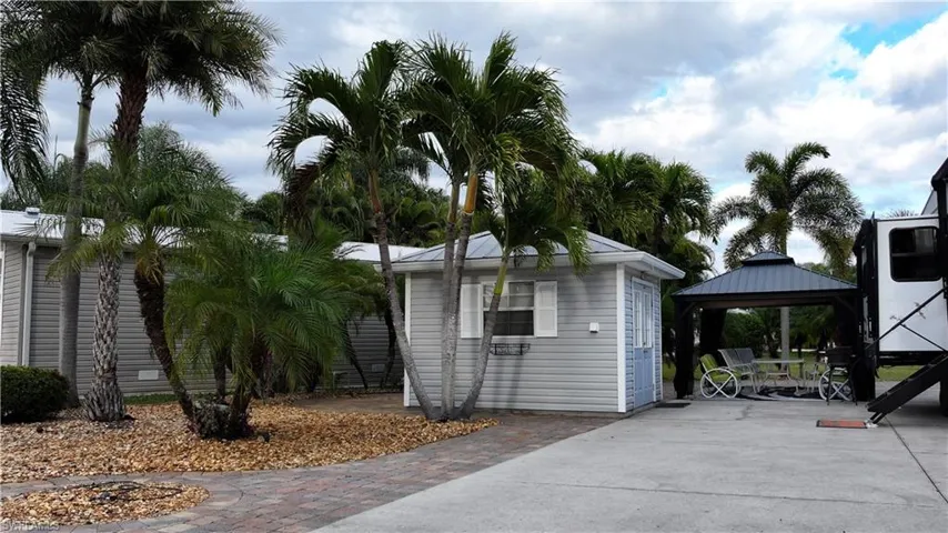 View of outdoor structure with a gazebo