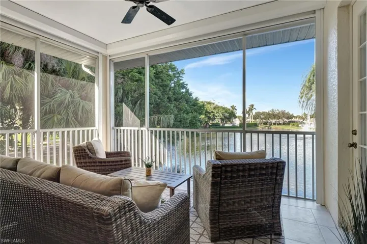 Large lanai overlooks the long lake view