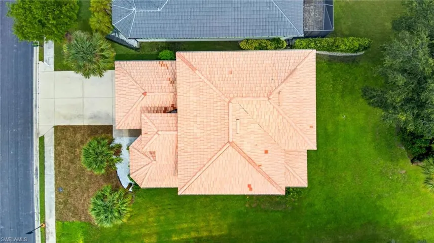 Orange tile roof with multiple gables