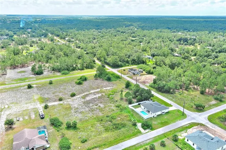 Bird's eye view of a heavily wooded area
