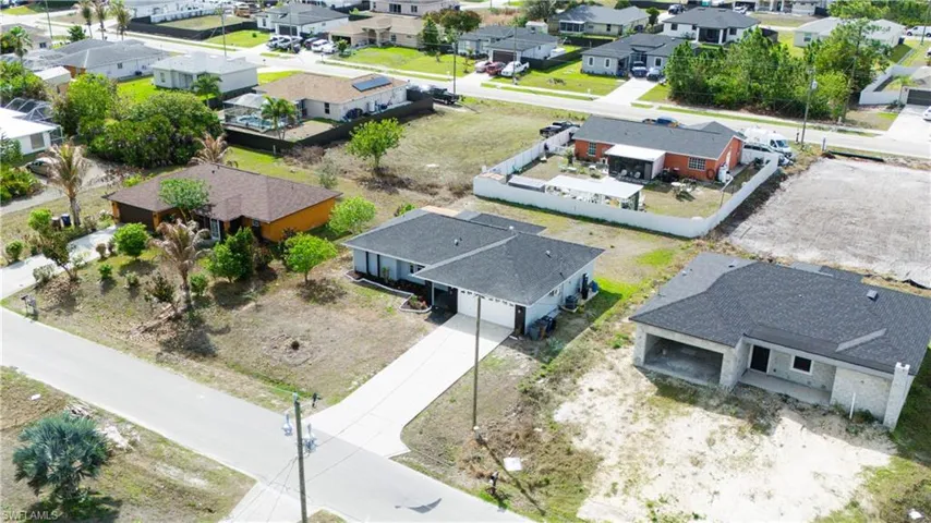 Aerial perspective of suburban area