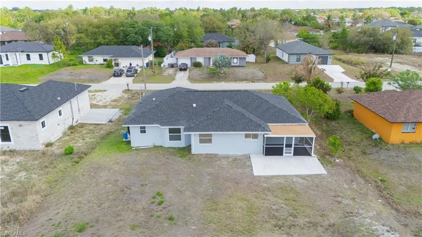 Aerial view of residential area