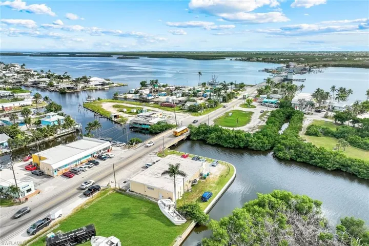 Aerial view of a large body of water