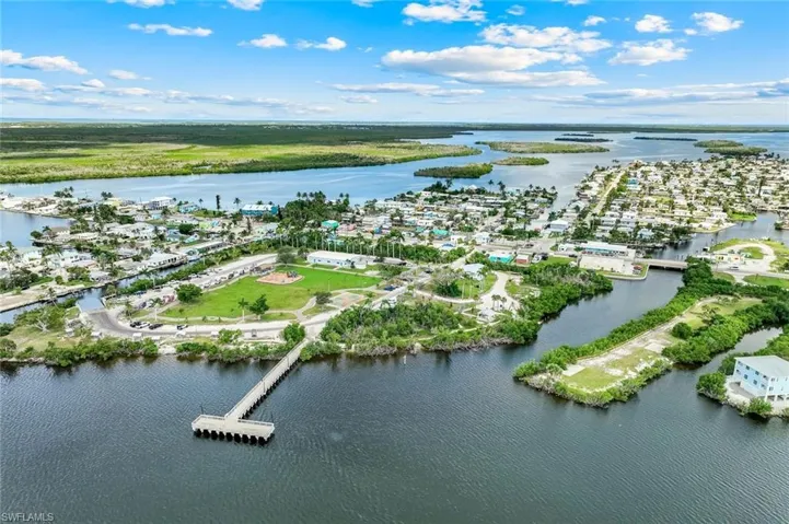Drone / aerial view of a nearby body of water