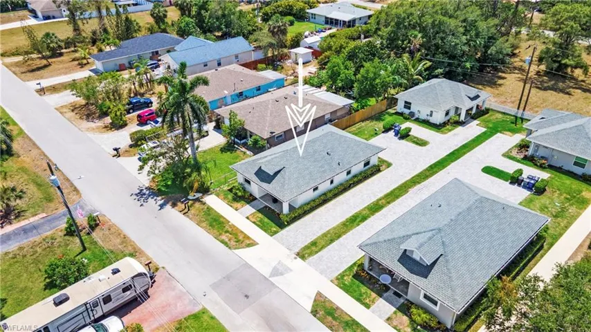 Aerial view of residential area