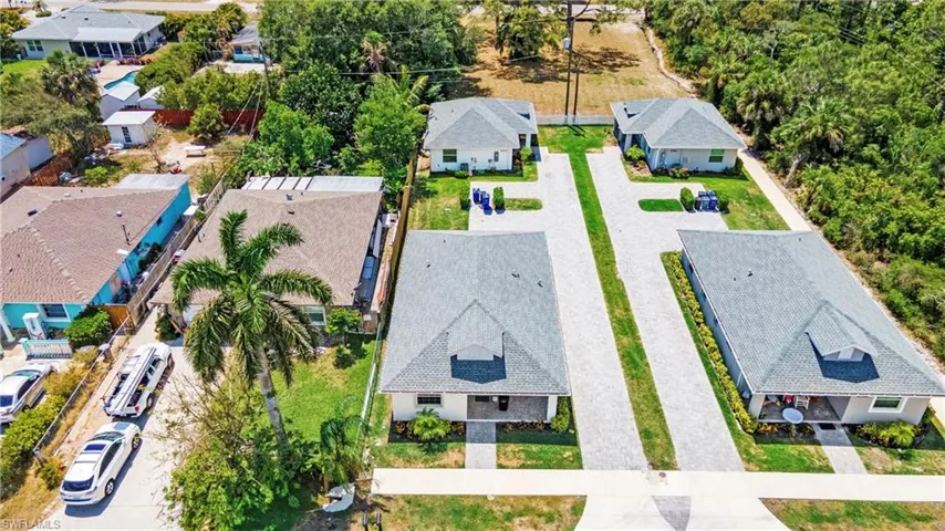 Aerial perspective of suburban area