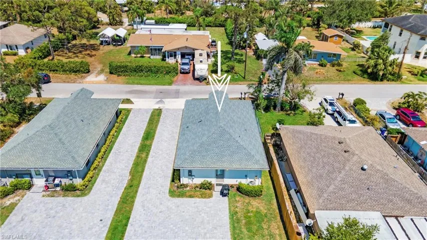 Aerial view of residential area
