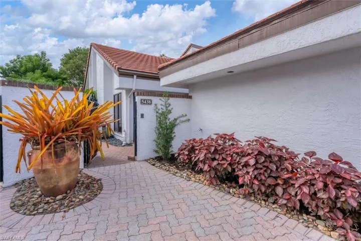 Gated entry to courtyard
