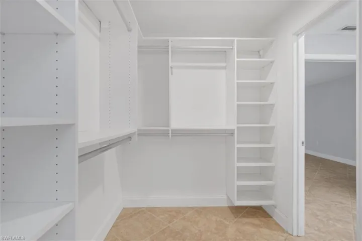 Spacious walk through closet