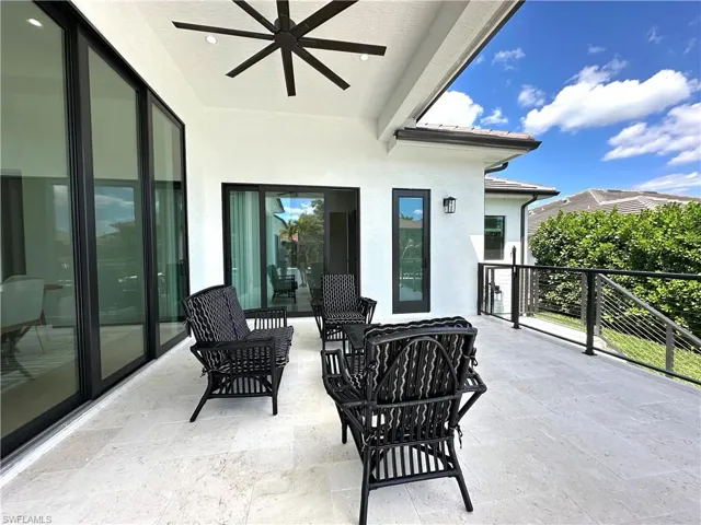 View of patio / terrace featuring ceiling fan