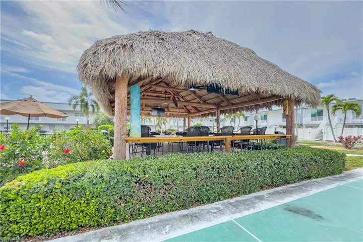 Shuffleboard and Tiki hut