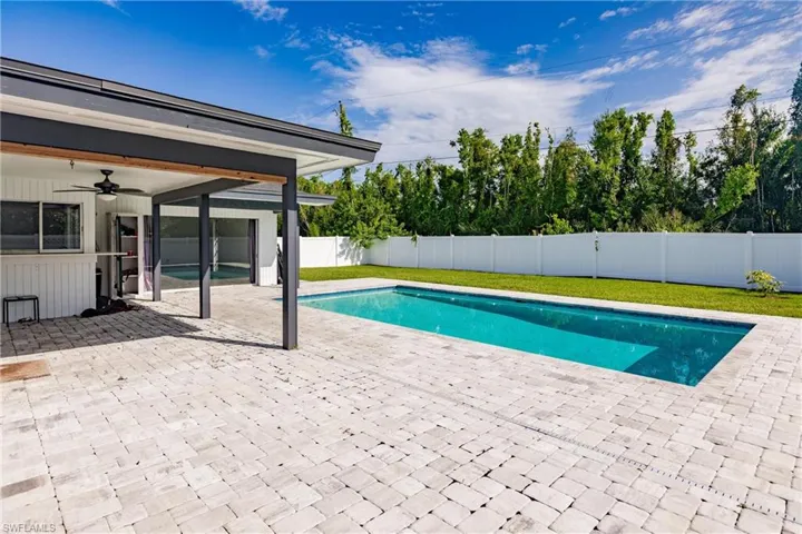 View of pool featuring a patio and a fenced backyard