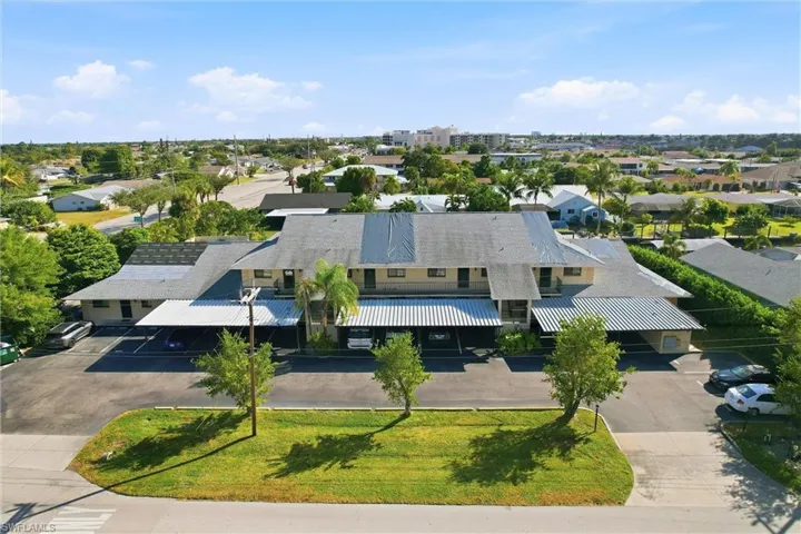 Aerial perspective of suburban area