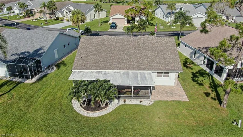 Aerial view of residential area