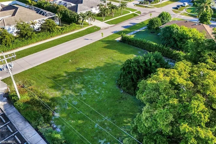 Aerial view of residential area