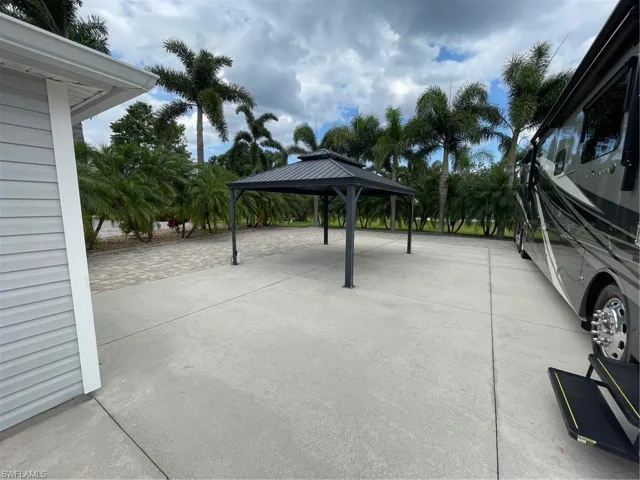 View of patio / terrace featuring a gazebo