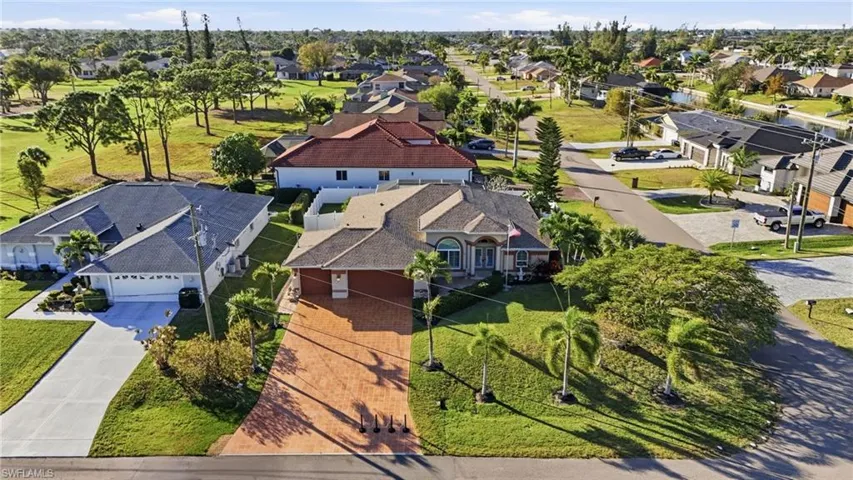 Aerial view of residential area