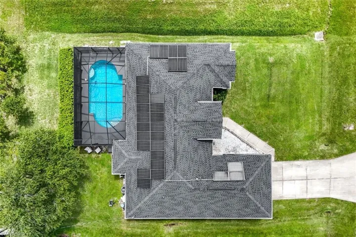 Bird's eye view of a pool