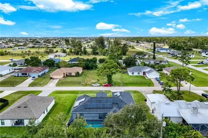 Aerial view of residential area