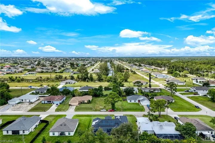 Aerial view of residential area