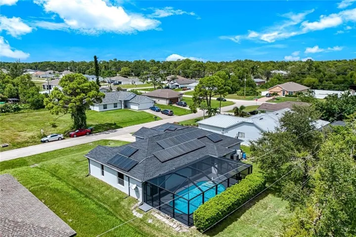 Aerial perspective of suburban area