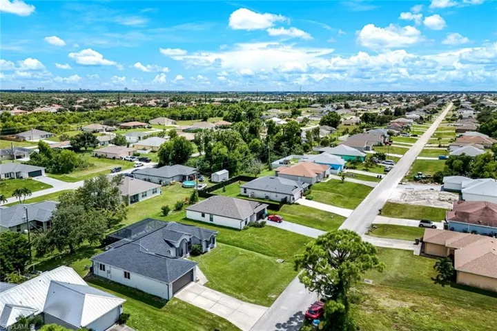 Aerial view of residential area