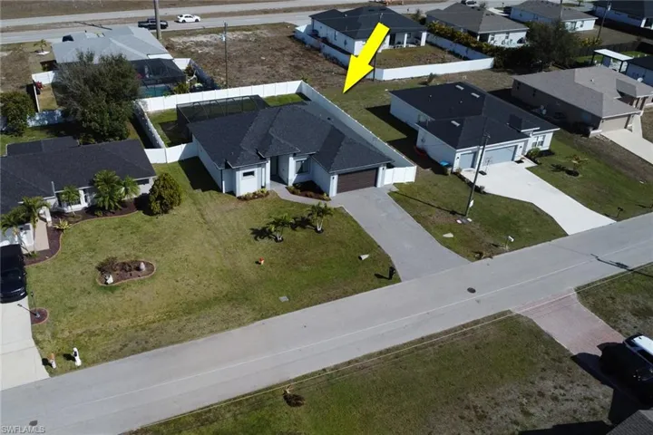 Aerial perspective of suburban area