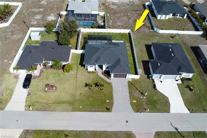 Aerial view of residential area