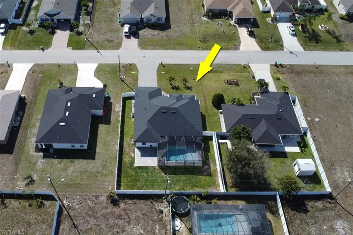 Aerial view of residential area