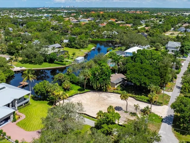 Drone / aerial view of a nearby body of water