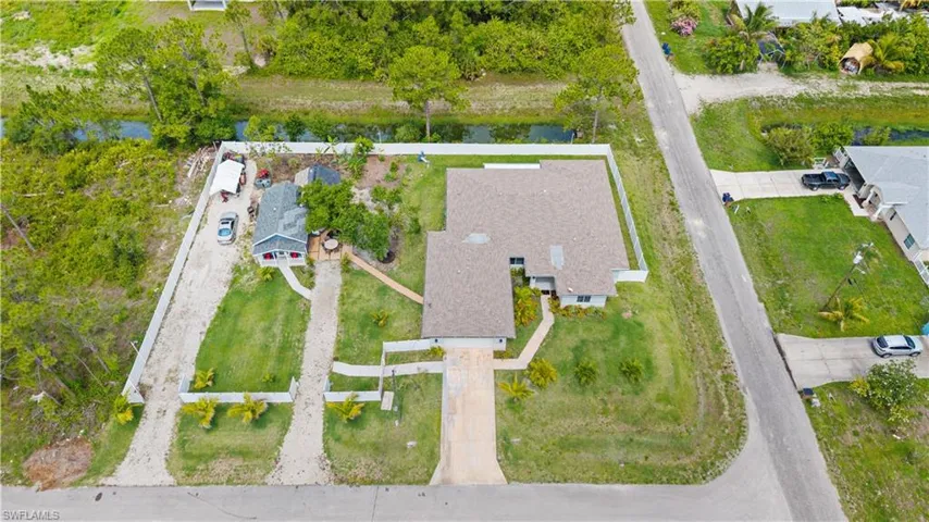 Drone / aerial view of a nearby body of water