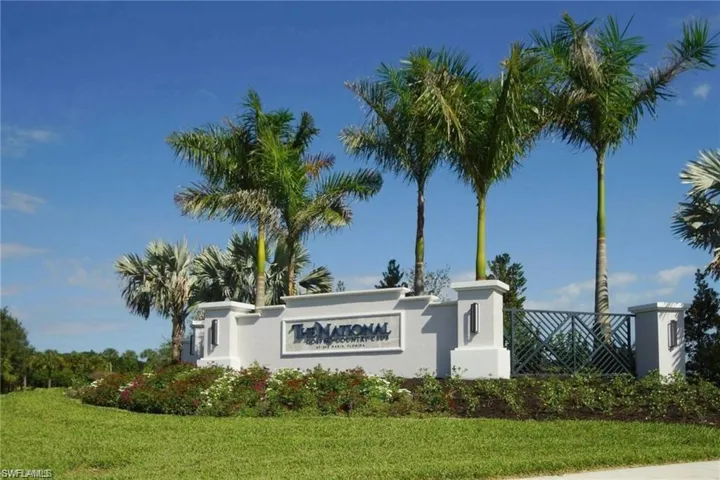 Community sign with a lawn