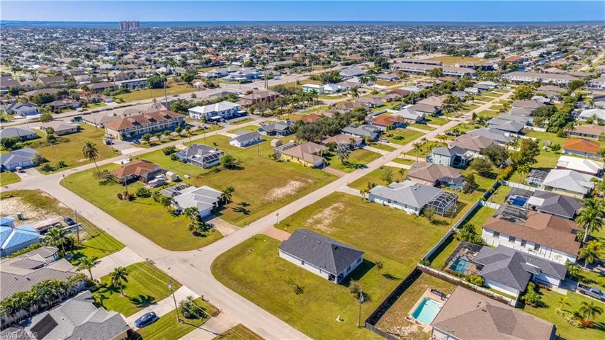 Aerial view of residential area