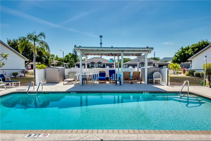 Community pool featuring a patio