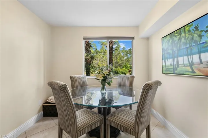View of tiled dining area