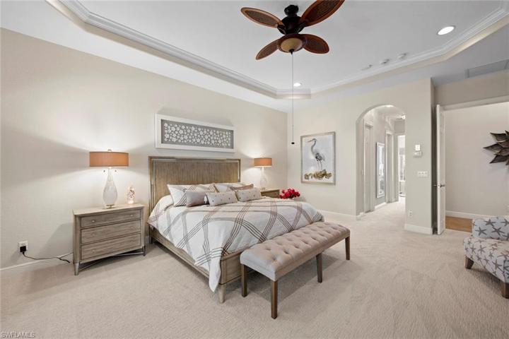 Master bedroom - hall to left leads to walk-in closets and master ensuite bath