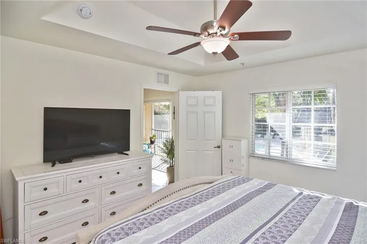 Bedroom with a ceiling fan