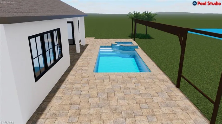Pool & spa rendering - Will have a screened-in cage