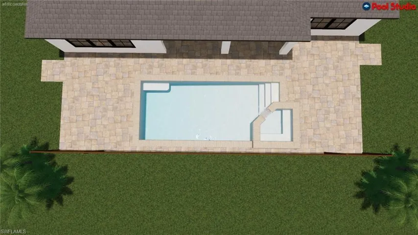 Pool & spa rendering - Will have a screened-in cage